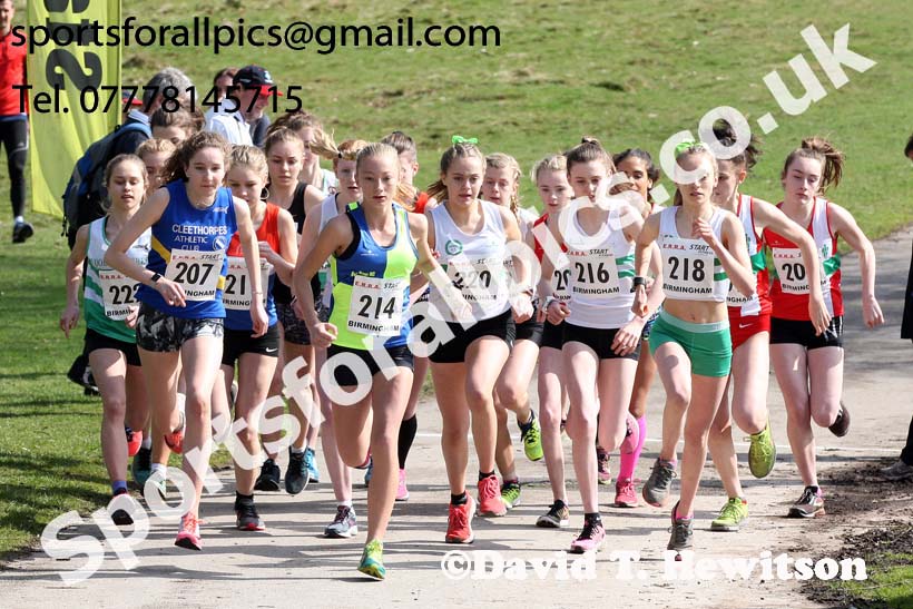 Girls under-15s 5k road race, 2018 ERRA Under-17s and Under-15s 5k Champs, Sutton Coldfield. Photo: David T. Hewitson/Sports for All Pics